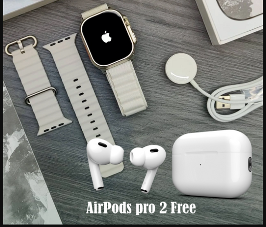 Combo Apple Ultra 4g Smart Watch – S8 & Free AirPods Pro ANC working