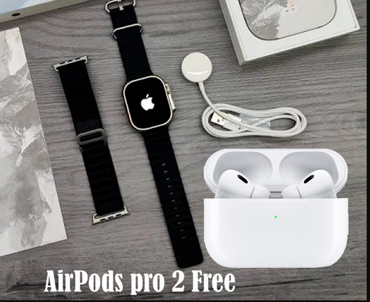 Combo Apple Ultra 4g Smart Watch – S8 & Free AirPods Pro ANC working