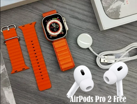 Combo Apple Ultra 4g Smart Watch – S8 & Free AirPods Pro ANC working