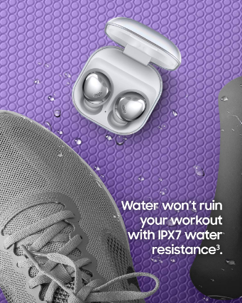 SAMSUNG Galaxy Buds Pro, Bluetooth Earbuds, True Wireless, Noise Cancelling, Charging Case, Quality Sound, Water Resistant, Phantom Silver (US Version)
